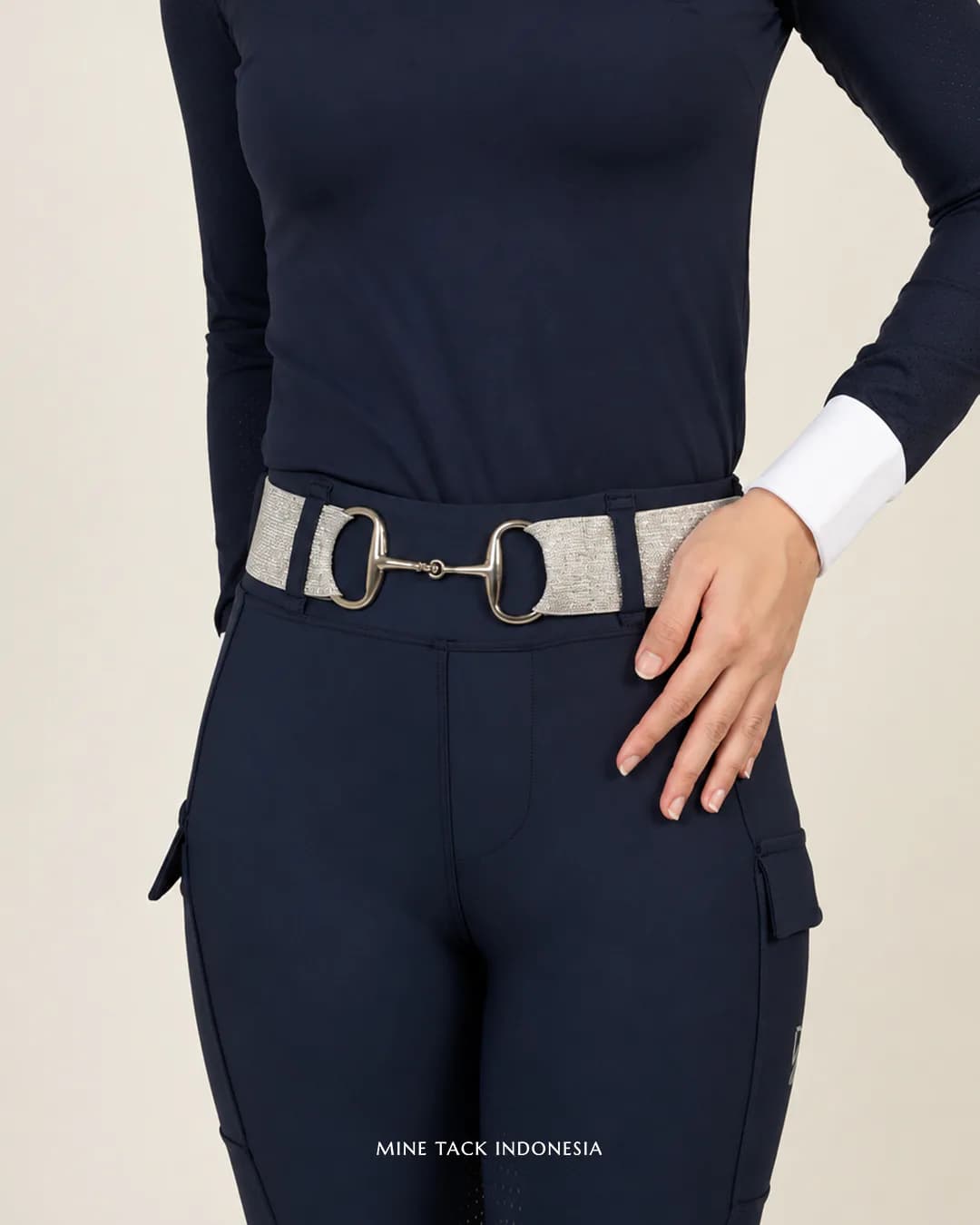 Mine Snaffle Bit Belt - Silver Glitter