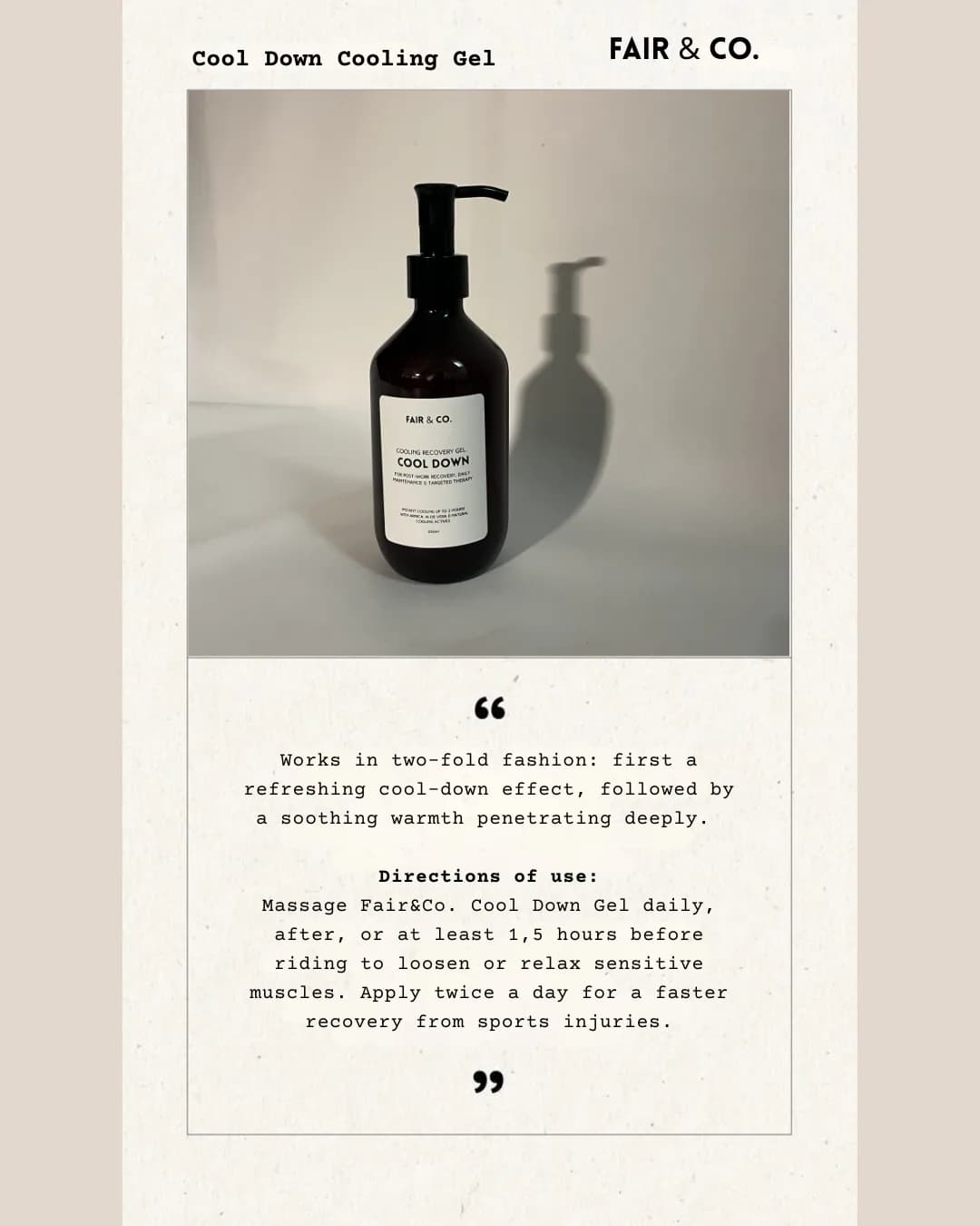 Fair&Co Cool Down - Therapeutic Cooling Gel 250ml 3