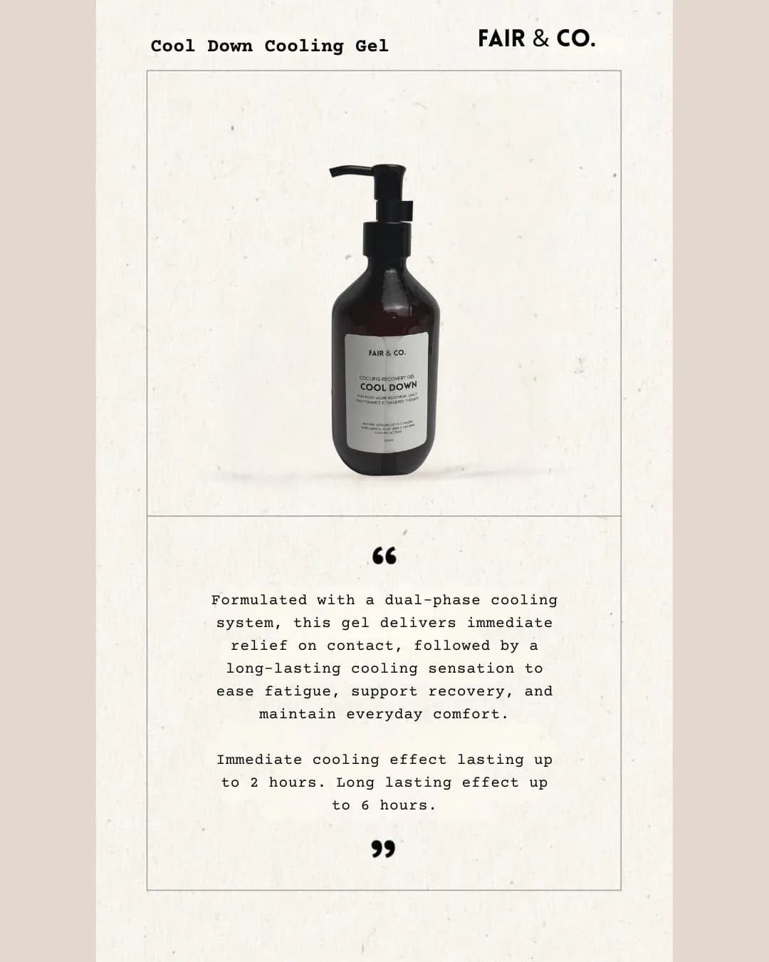 Fair&Co Cool Down - Therapeutic Cooling Gel 250ml 5
